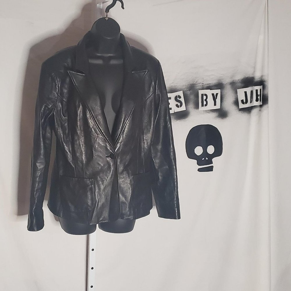 The Limited Brand vintage Y2K 90s leather blazer - Picture 2 of 15